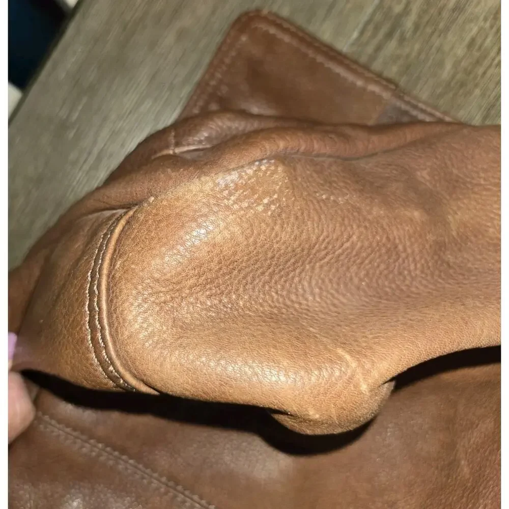 Fossil Brown Leather Messenger Bag 16